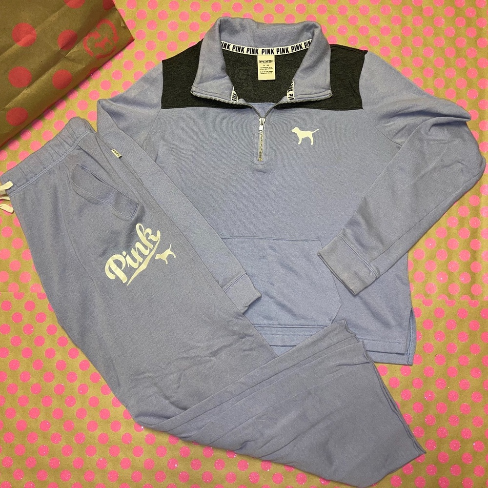 Victoria Secret PINK Boyfriend Pants Crewneck Set
